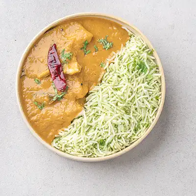 Bengali Fish Curry with Mint Pulao